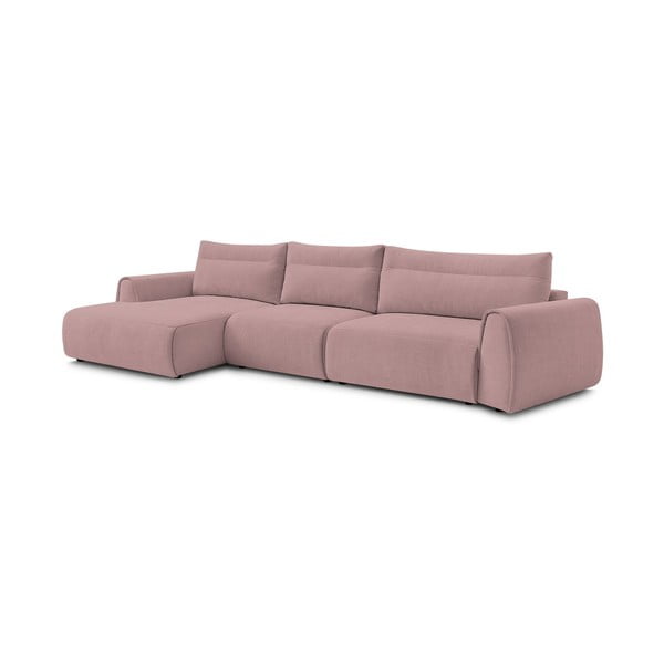Kampinė sofa šviesiai rožinės spalvos Aden – Bobochic Paris-image-3