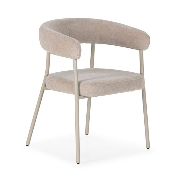 Smėlio spalvos iš audinio valgomojo kėdžių komplektas su porankiais 2 vnt. Yuri – MOME