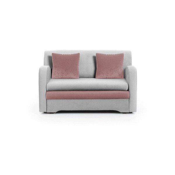 Rožinės spalvos/šviesiai pilkos spalvos iš velveto sulankstoma sofa 130 cm Ario – ELTAP
