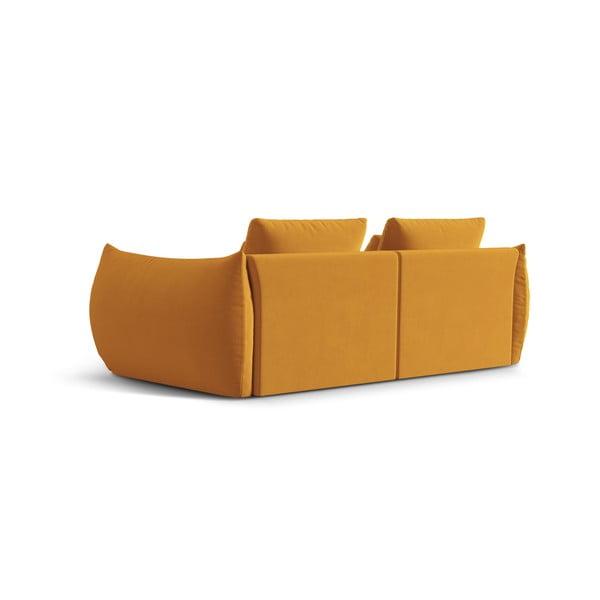 Geltonos spalvos iš velveto sofa 232 cm Bloom – Micadoni -image-3