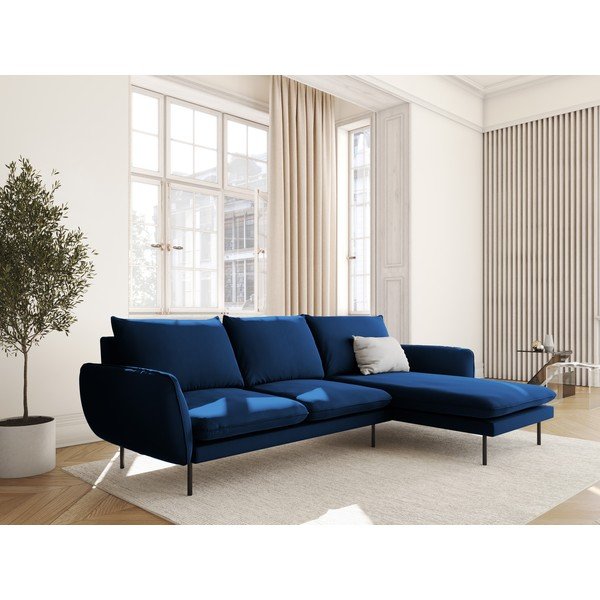 Mėlyno aksomo kampinė sofa (dešinysis kampas) Vienna - Cosmopolitan Design-image-1