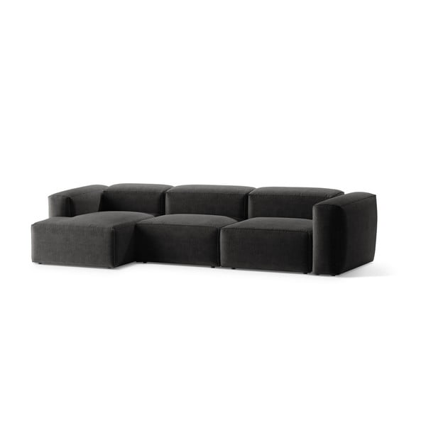 Tamsiai pilkos spalvos kampinė sofa (su kairiuoju kampu/su gultu) Bergamo – Cosmopolitan Design-image-2