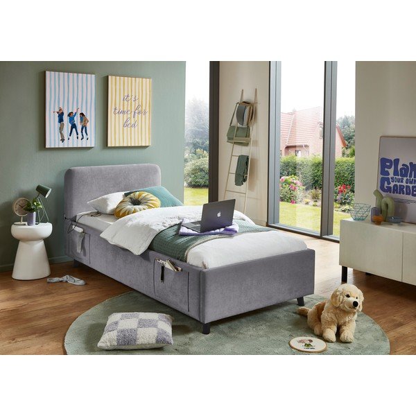 Pilkos spalvos vaikiška lova be grotelių 90x200 cm Cosy – Meise Möbel-image-1