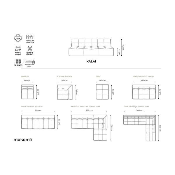 Iš dirbtinės odos modulinė sofos dalis Kalai – Makamii-image-4