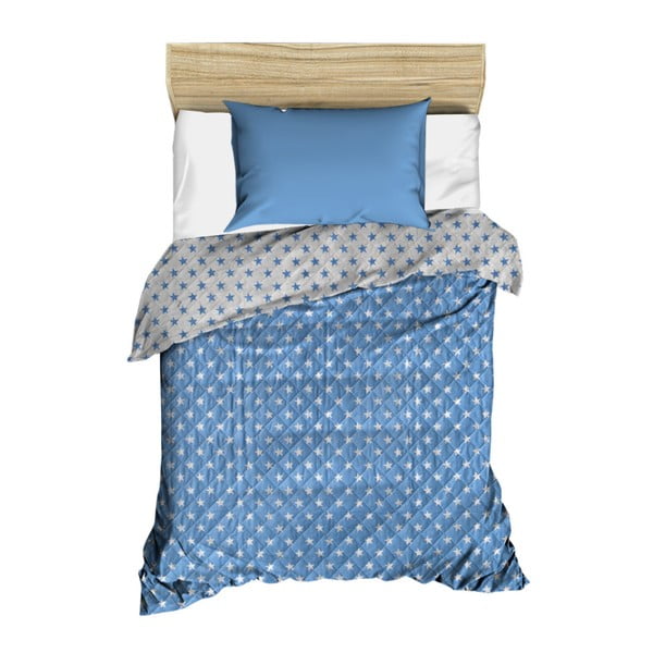 Mėlyna dygsniuota lovatiesė "Dots", 160 x 230 cm