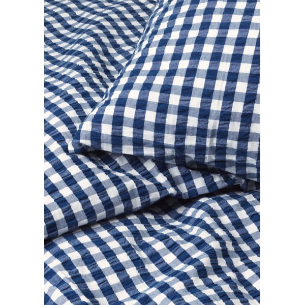 Viengulė/itin ilga patalynė baltos spalvos/tamsiai mėlynos spalvos banguotos tekstūros 140x220 cm Bæk&Bølge – JUNA-image-2