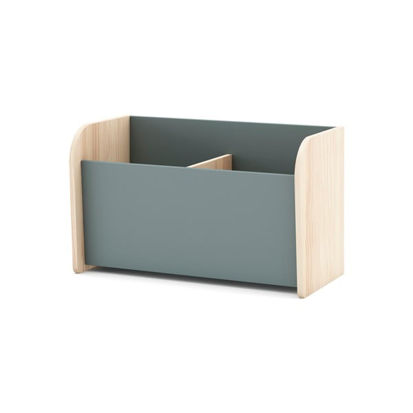 Pilkai žalios spalvos vaikiška knygų spinta 70x42x35 cm Esteban – Marckeric-image-2