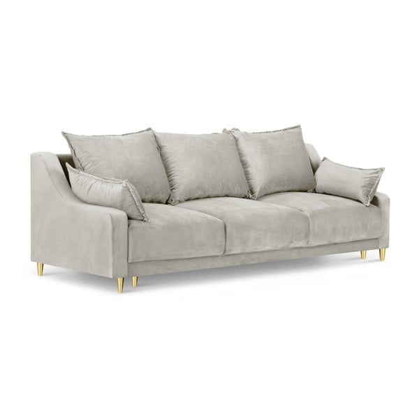 Smėlio spalvos sofa-lova su daiktadėže Mazzini Sofas Pansy, 215 cm