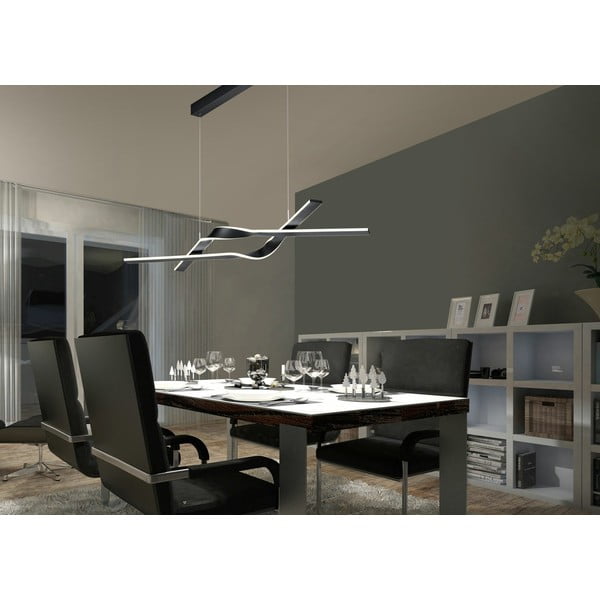 Kabantis šviestuvas juodos spalvos LED su metaliniu gaubtu Cicenza – CINQUE-image-1