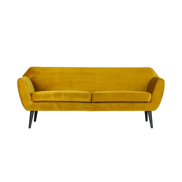 Ochros geltonos spalvos sofa WOOOD Rocco, 187 cm