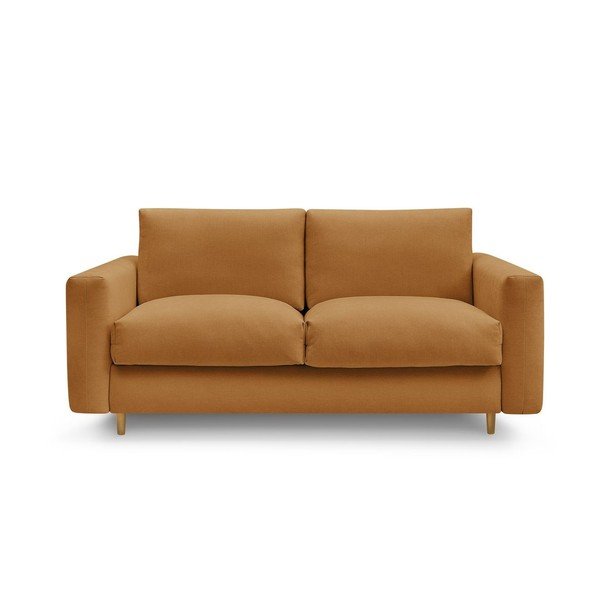 Garstyčių spalvos sofa miegojimui/sulankstoma 220 cm Cocoone – Bobochic Paris