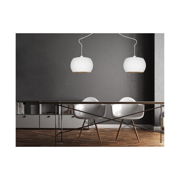 Baltos ir auksinės spalvos pakabinamas šviestuvas Sotto Luce MOMO Elementary Double-image-2