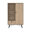 Natūralios spalvos vitrina iš ąžuolo 102x162x40 cm Ry – Tvilum