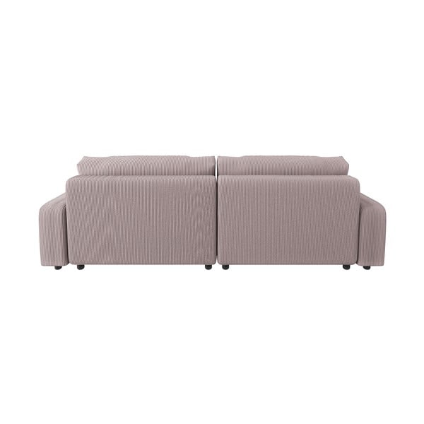 Iš kordinio velveto sulankstoma kampinė sofa šviesiai rožinės spalvos (kintama) Sara – Ropez-image-3