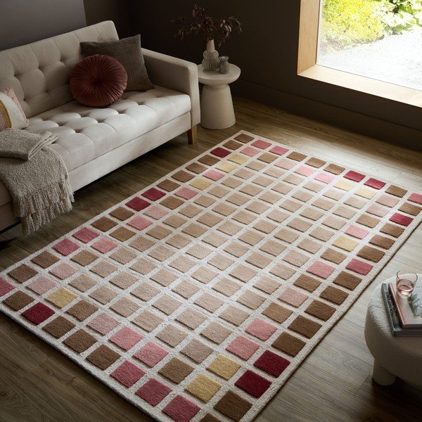 Rankų darbo rožinės spalvos iš vilnos kilimas 140x200 cm Renga Wool – Flair Rugs-image-1