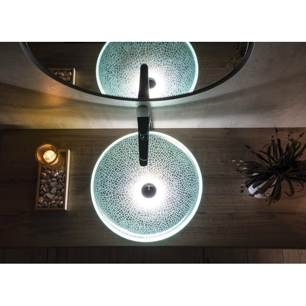 Iš stiklo apvalios formos praustuvas ø 42 cm Ice – Sapho-image-1