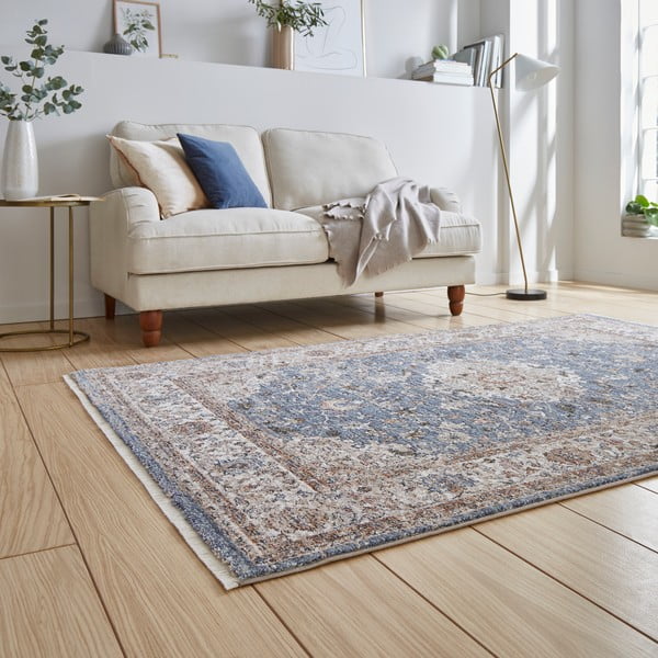 Kilimas mėlynos spalvos/smėlio spalvos 80x300 cm Vintage – Think Rugs-image-2