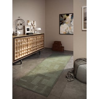 Rankų darbo iš vilnos kilimas žalios spalvos 80x250 cm Wilhelmine – Villeroy&Boch