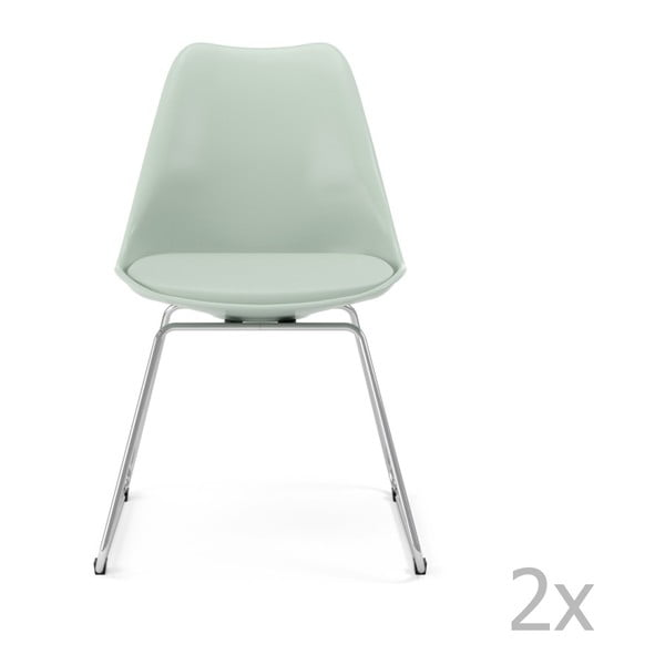 2 žalios ir pilkos spalvos "Tenzo Gina" valgomojo kėdžių rinkinys
