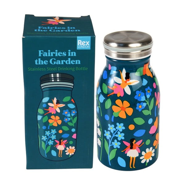 Mėlynos spalvos iš nerūdijančio plieno vaikiškas buteliukas 250 ml Fairies in the Garden – Rex London-image-3