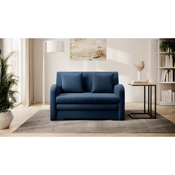 Mėlynos spalvos iš velveto sulankstoma sofa 130 cm Ario – ELTAP-image-1
