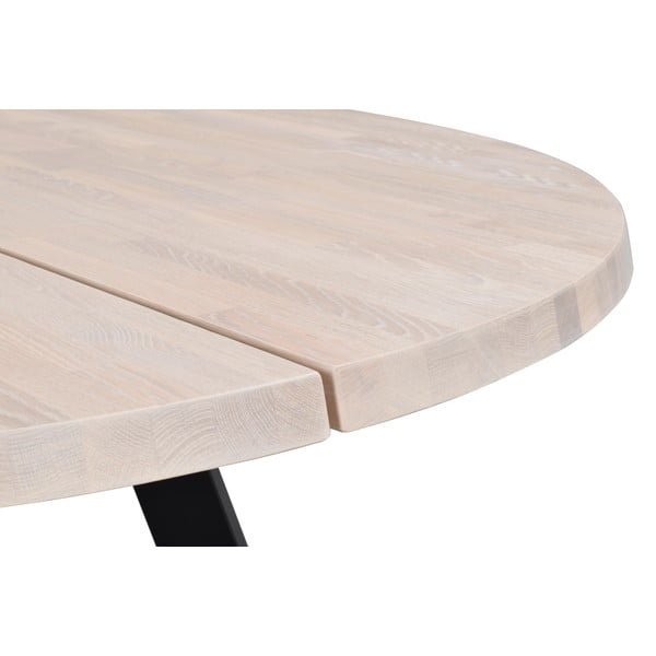 Apvalus valgomojo stalas iš balinto ąžuolo Rowico Freddie, skersmuo 160 cm-image-3