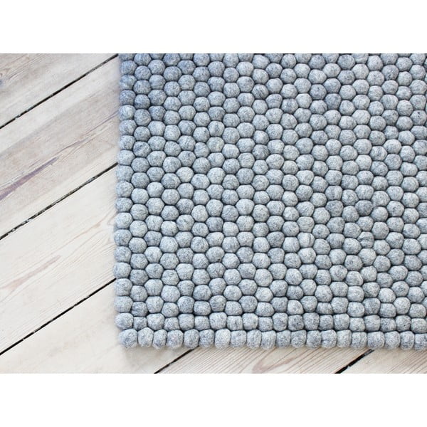 Plieno pilkos spalvos vilnos kilimas Wooldot Ball Rugs, ⌀ 100 x 150 cm-image-1