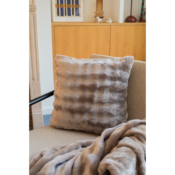 Taupe spalvos iš mikropliušo antklodė ir pledas 150x200 cm Wave – Tiseco Home Studio-image-1