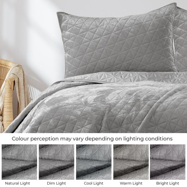 Šviesiai pilka lovatiesė AmeliaHome Laila Silver, 260 x 240 cm-image-4