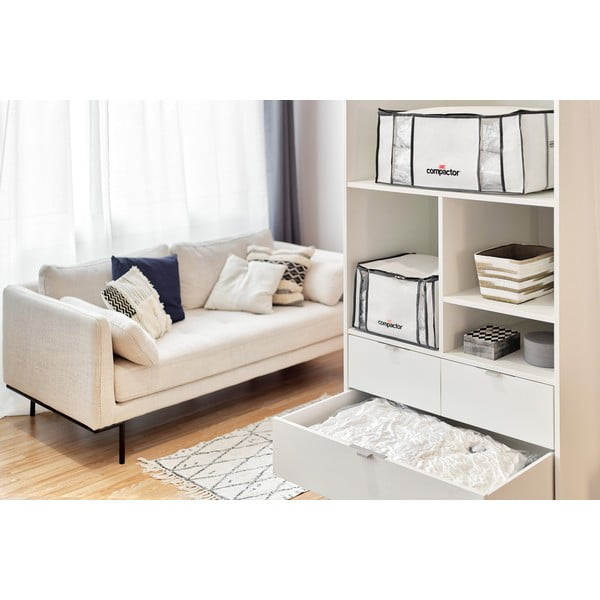 Vakuuminė/su standžiais kraštais iš tekstilės spintos daiktadėžė 65x45x27 cm Life – Compactor-image-3