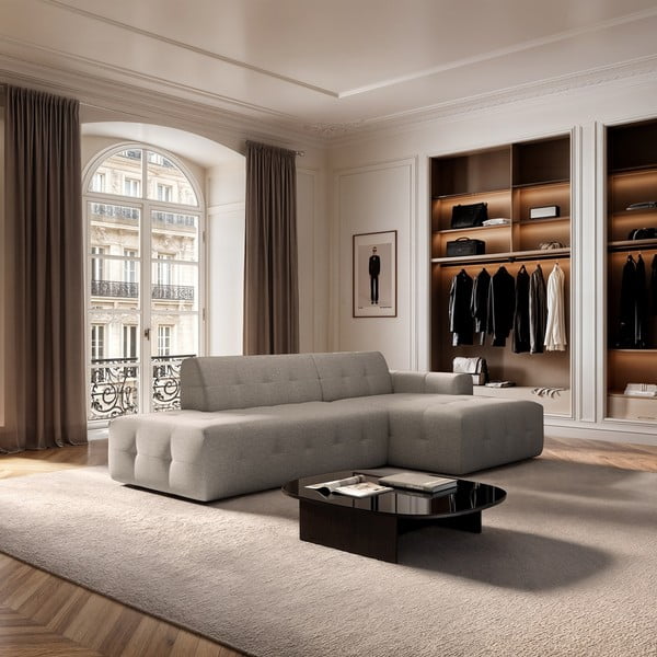 Šviesiai rudos spalvos kampinė sofa (su dešiniuoju kampu/su gultu) Tuil – Rodier-image-1