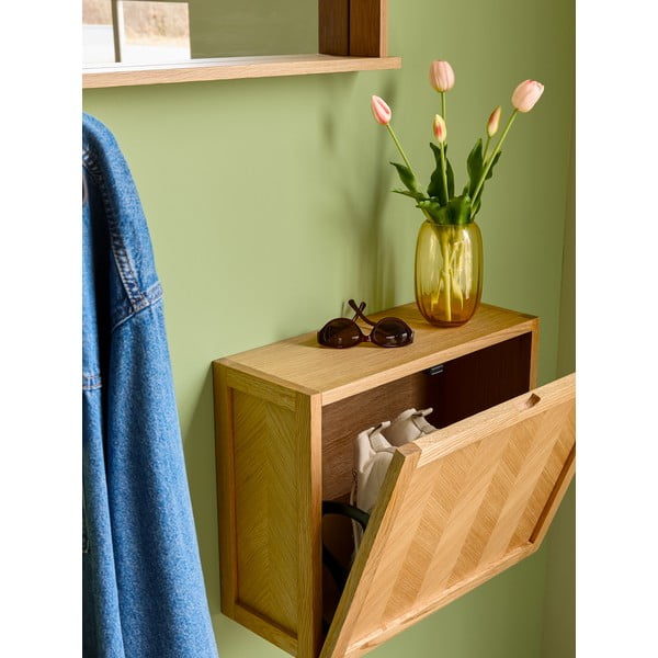 Ąžuolinė sieninė batų lentyna Hübsch Herringbone-image-3