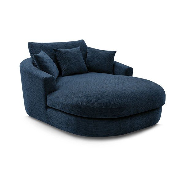 Tamsiai mėlynos spalvos krėslas iš šenilinio audinio Belem – Bobochic Paris