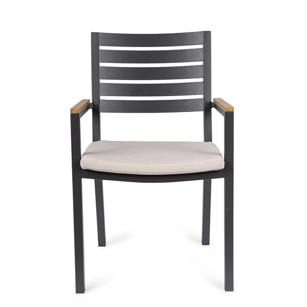 Antracito spalvos metalinė sodo kėdė Henna – Bizzotto-image-2