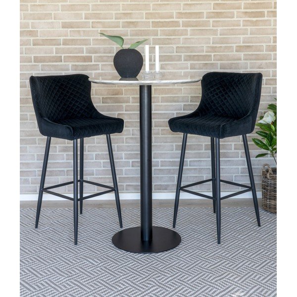 Apvalios formos baro stalas su marmuro dekoro stalviršiu ø 70 cm Bolzano – House Nordic-image-1