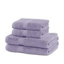 Vonios rankšluosčių rinkiniai iš medvilnės audinio levandų spalvos 4 vnt. Marina – DecoKing