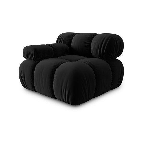 Modulinė sofa juodos spalvos iš velveto (su kairiuoju kampu) Bellis – Micadoni Home-image-3