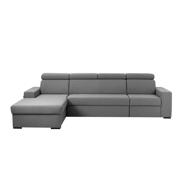 Pilka kampinė sofa Custom Form Atlantida, kampas kairėje