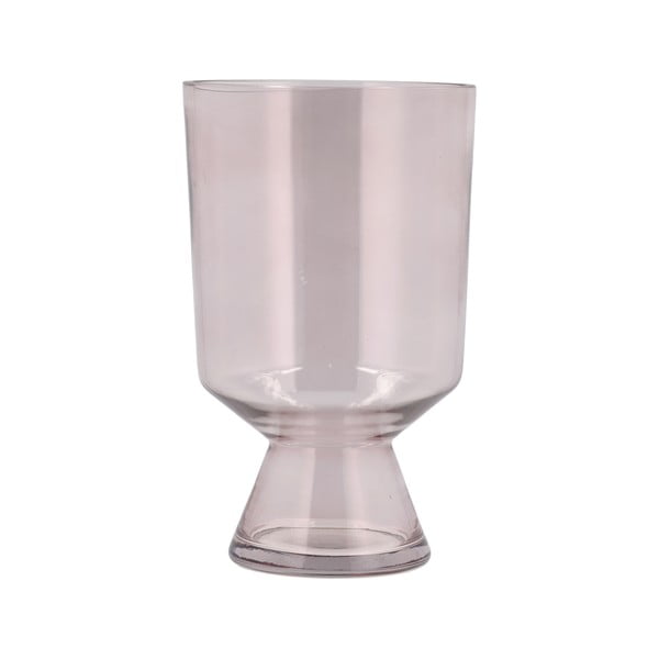 Iš stiklo  vaza šviesiai rožinės spalvos (aukštis 24 cm) Drum – Villa Collection