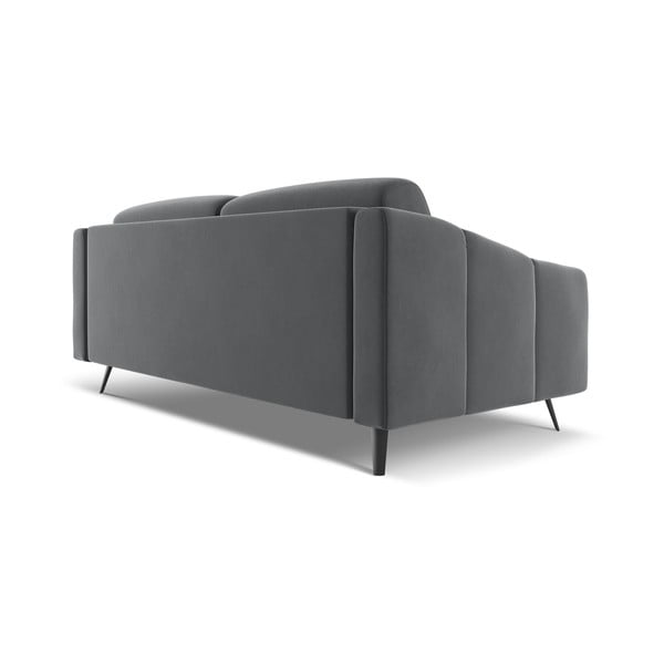 Pilkos spalvos iš velveto sofa 202 cm Nalu – Makamii-image-4