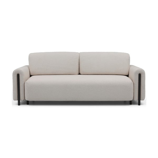 Pilkai smėlinės spalvos iš boucle sulankstoma/su sandėliavimo vieta sofa 244 cm Arcadova – ELTAP