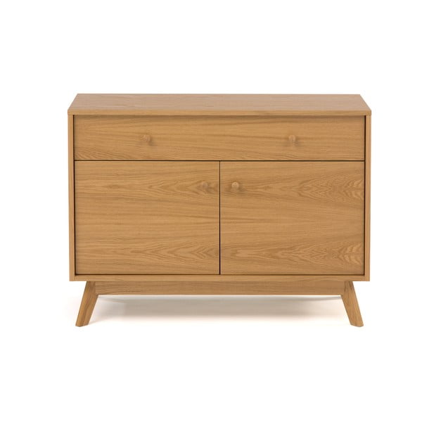 Žema šoninė spintelė natūralios spalvos iš ąžuolo 100x75 cm Kensal – Woodman
