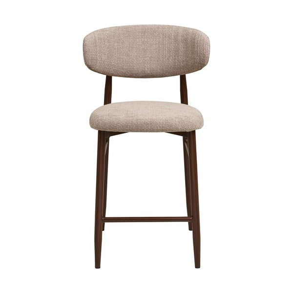 Smėlio spalvos/tamsiai rudos spalvos iš audinio baro taburetė (sėdynės aukštis 65 cm) Levanto – House Nordic-image-4