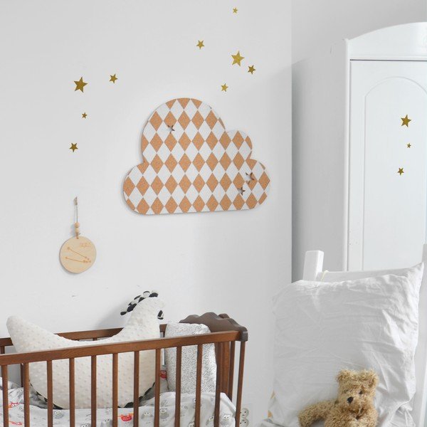 Dekoratyvinė lipni skelbimų lenta Dekornik French Cloud White Stars, 57 x 40 cm-image-1
