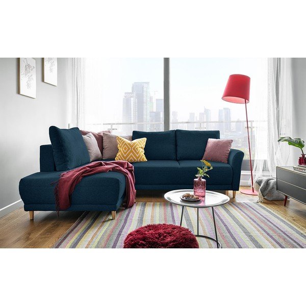 Tamsiai mėlyna sofa-lova Miuform Lovely Annie, kairysis kampas-image-1