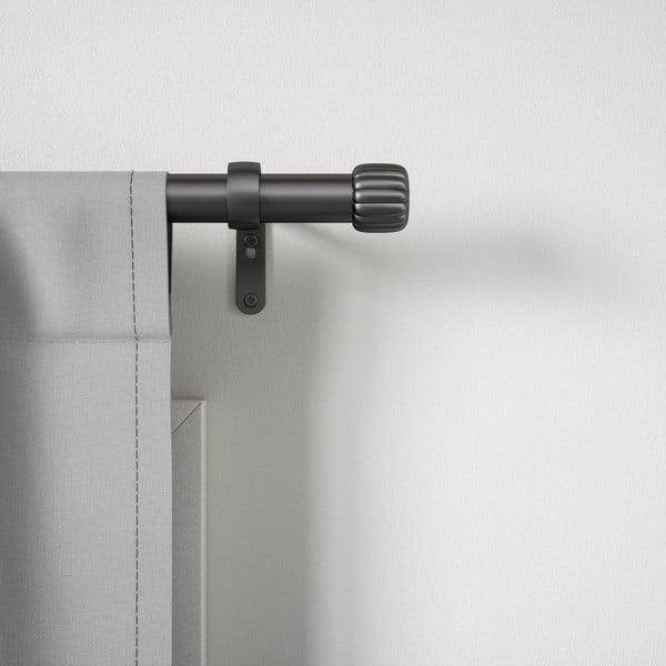 Matinės juodos spalvos iš plieno išplečiamas užuolaidos strypas 168 - 305 cm Cleo – Umbra-image-1