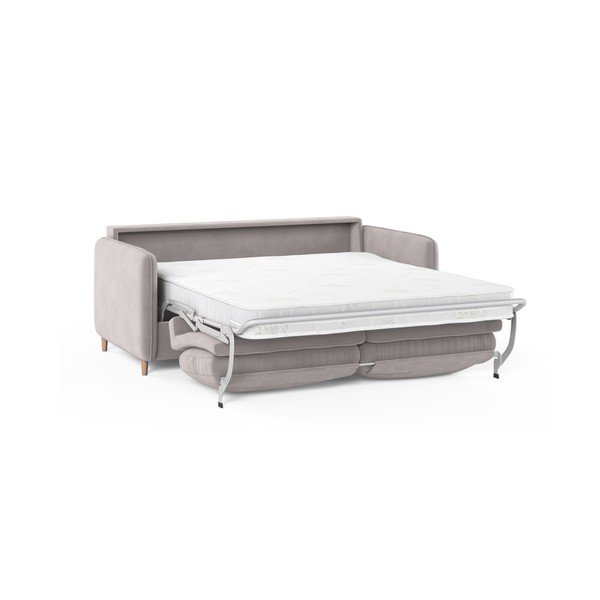 Šviesiai rožinės spalvos sofa miegojimui iš velveto 184 cm – Micadoni -image-1