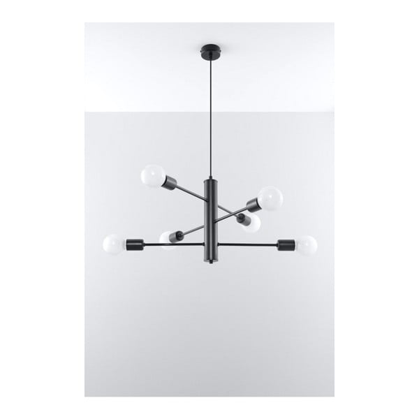 Juodas pakabinamas šviestuvas Sollux Donato 6-image-2