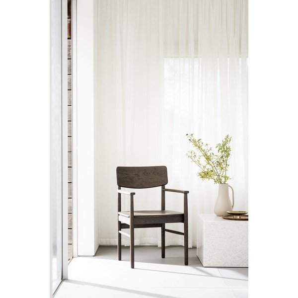 Iš ąžuolo masyvo valgomojo kėdė tamsiai rudos spalvos Maidstone – Rowico-image-1