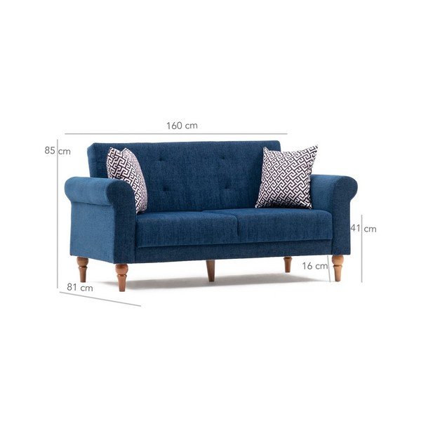 Tamsiai mėlyna sofa lova "Madona-image-1